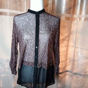 Sheer Print Blouse